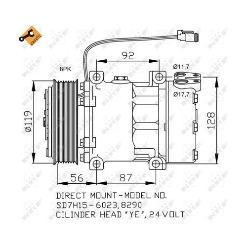 NRF Kompressor, Klimaanlage EASY FIT 32703