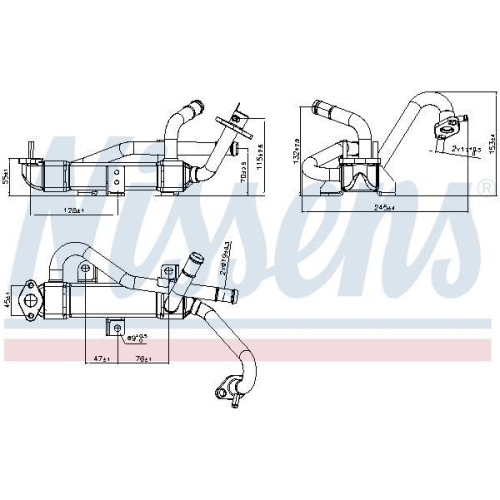 NISSENS K&uuml;hler, Abgasr&uuml;ckf&uuml;hrung ** FIRST FIT ** 989536
