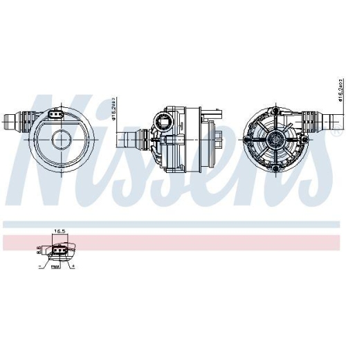 NISSENS Wasserpumpe, Motork&uuml;hlung 832126