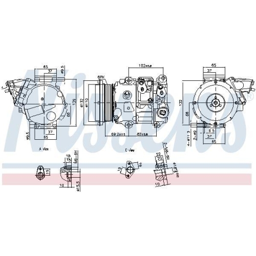 NISSENS Kompressor, Klimaanlage ** FIRST FIT ** 890876