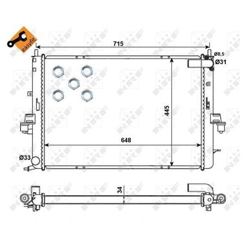 NRF K&uuml;hler, Motork&uuml;hlung EASY FIT 55319