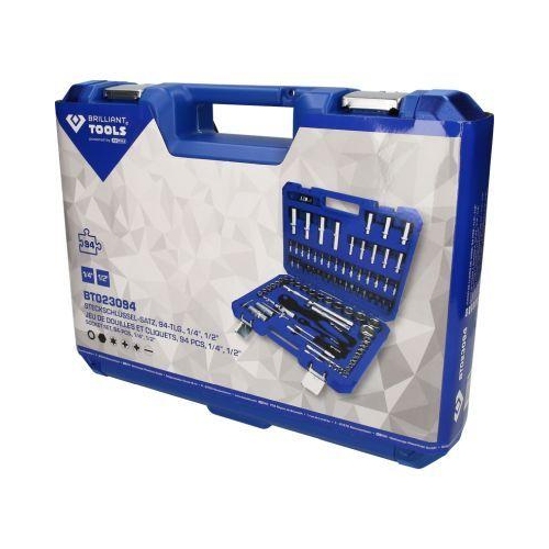 Steckschl&uuml;ssel-Satz, 94-tlg, 1/4 Zoll, 1/2 Zoll BRILLIANT TOOLS BT023094