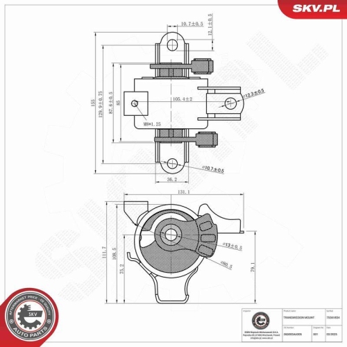 ESEN SKV Lagerung, Automatikgetriebe 75SKV834