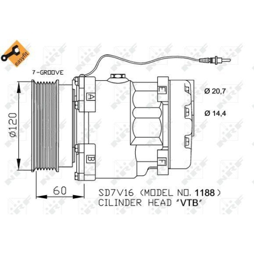 NRF Kompressor, Klimaanlage EASY FIT 32711
