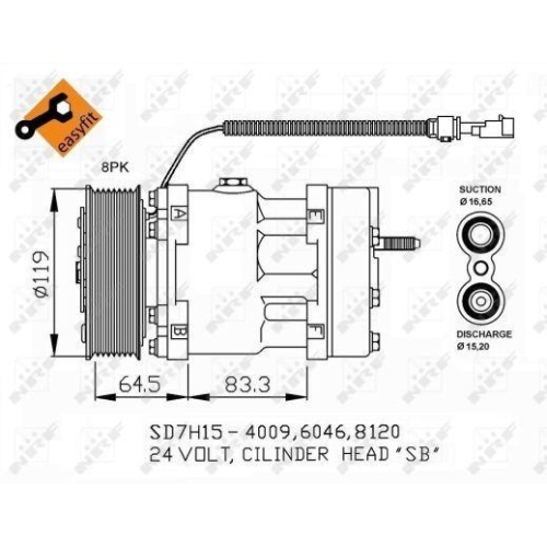 NRF Kompressor, Klimaanlage EASY FIT 32750
