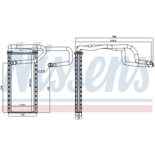 NISSENS W&auml;rmetauscher, Innenraumheizung 707310