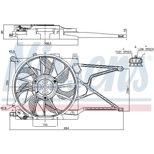NISSENS L&uuml;fter, Motork&uuml;hlung 85188