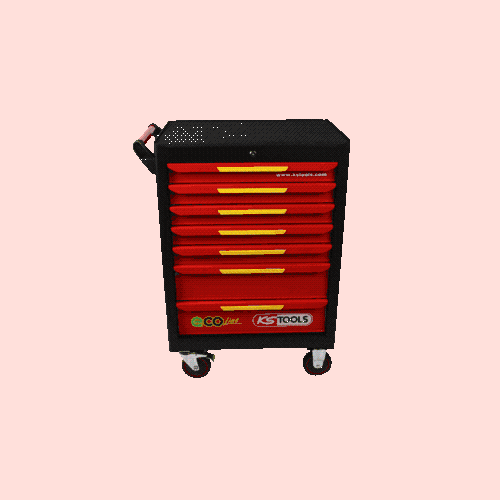 ECOline SCHWARZ/ROT/GELB Werkstattwagen mit 7 Schubladen KS TOOLS 897.1007