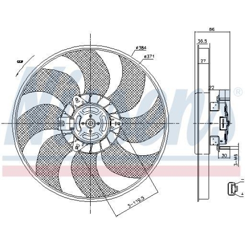 NISSENS L&uuml;fter, Motork&uuml;hlung 85779