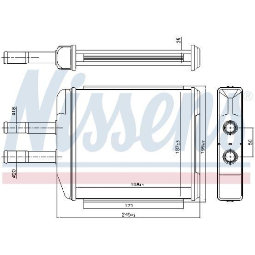 NISSENS W&auml;rmetauscher, Innenraumheizung 707072