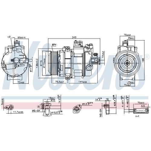 NISSENS Kompressor, Klimaanlage ** FIRST FIT ** 890359