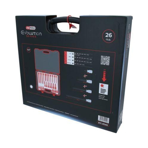 1/2 Zoll Bit-Stecknuss-Satz f&uuml;r Vielzahn (XZN)-Schrauben, 26-tlg KS TOOLS