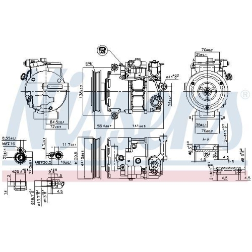 NISSENS Kompressor, Klimaanlage ** FIRST FIT ** 890766