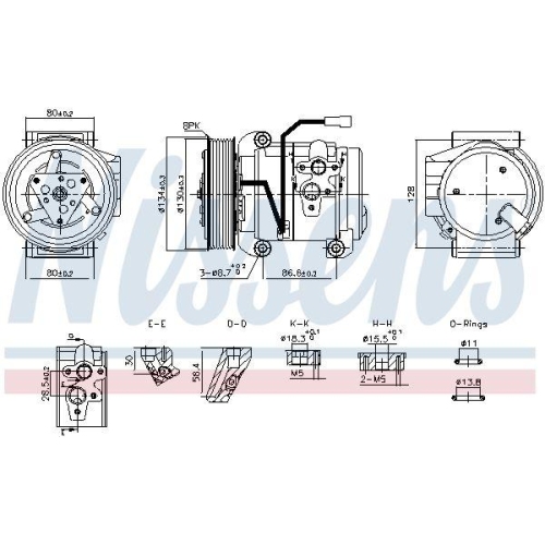 NISSENS Kompressor, Klimaanlage ** FIRST FIT ** 890957