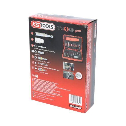 1/4 Zoll + 10 mm Torx- und Innensechskant-Schrauben-Ausdreher-Satz 34-tlg