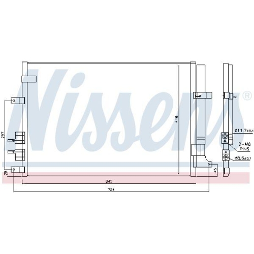 NISSENS Kondensator, Klimaanlage ** FIRST FIT ** 94871