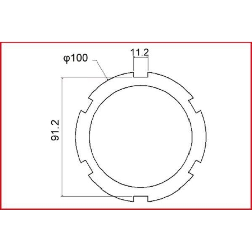 3/4 Zoll Nutmuttern-Schl&uuml;ssel mit 6 Zapfen f&uuml;r Mercedes Innenzapfen 46 mm