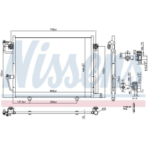 NISSENS Kondensator, Klimaanlage 940473