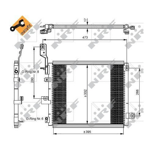 NRF Kondensator, Klimaanlage EASY FIT 350047