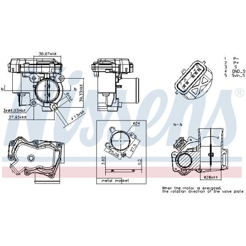 NISSENS Drosselklappenstutzen ** FIRST FIT ** 955308
