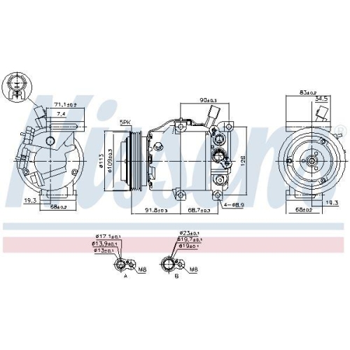NISSENS Kompressor, Klimaanlage ** FIRST FIT ** 891184