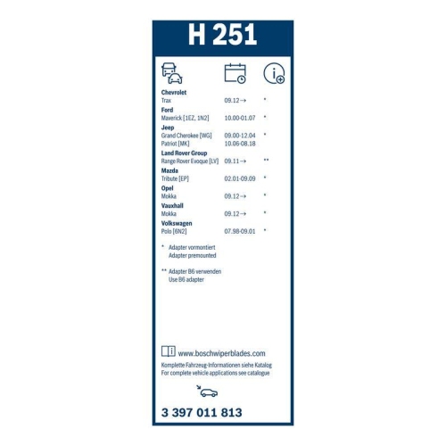 BOSCH Wischblatt Rear 3 397 011 813