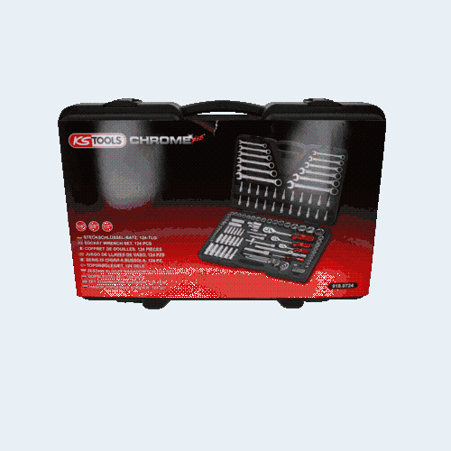 1/4 Zoll+3/8 Zoll+1/2 Zoll CHROMEplus Steckschl&uuml;ssel-Satz, 124-tlg KS TOOLS