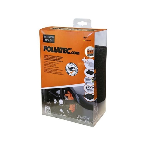 FOLIATEC 3 x 400ml Felgen Spray 2K Lack Set Schwarz matt Lackspray 2350 Farbe