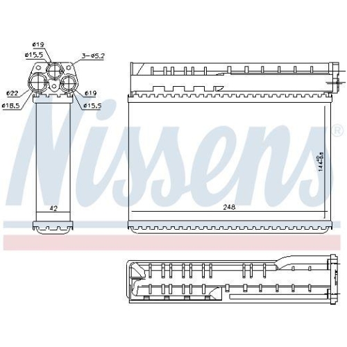 NISSENS W&auml;rmetauscher, Innenraumheizung 70512