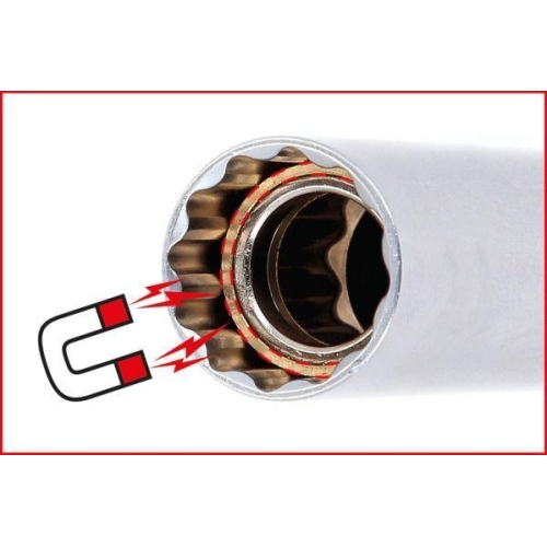 3/8 Zoll Z&uuml;ndkerzen-Stecknuss-Satz 4-tlg magnetisch mit Gelenk KS TOOLS 517.1145