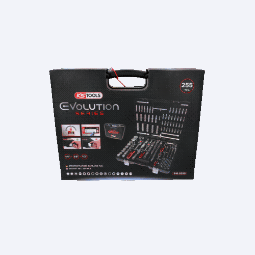 1/4 Zoll+3/8 Zoll+1/2 Zoll Steckschl&uuml;ssel-Satz, 255-tlg KS TOOLS 916.0255