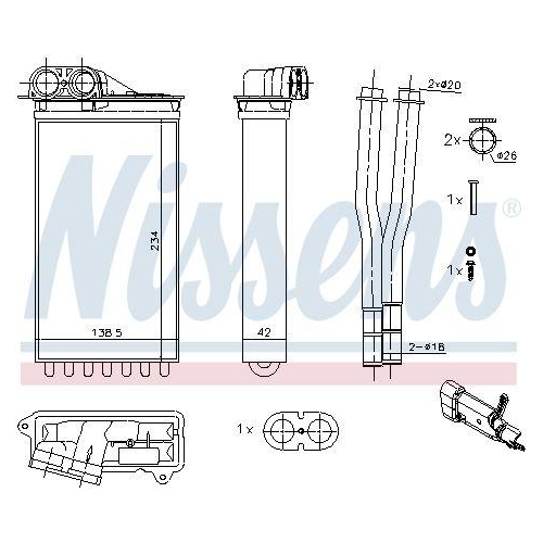 NISSENS Wärmetauscher, Innenraumheizung 71161