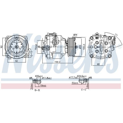 NISSENS Kompressor, Klimaanlage ** FIRST FIT ** 890806