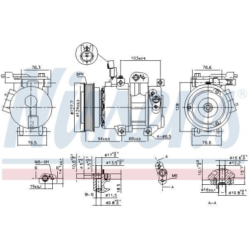 NISSENS Kompressor, Klimaanlage ** FIRST FIT ** 890621