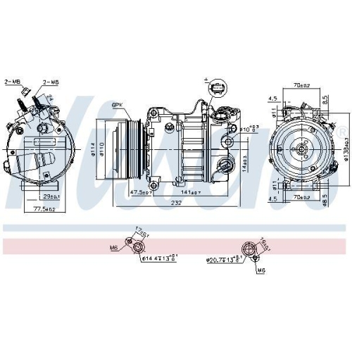 NISSENS Kompressor, Klimaanlage ** FIRST FIT ** 890585