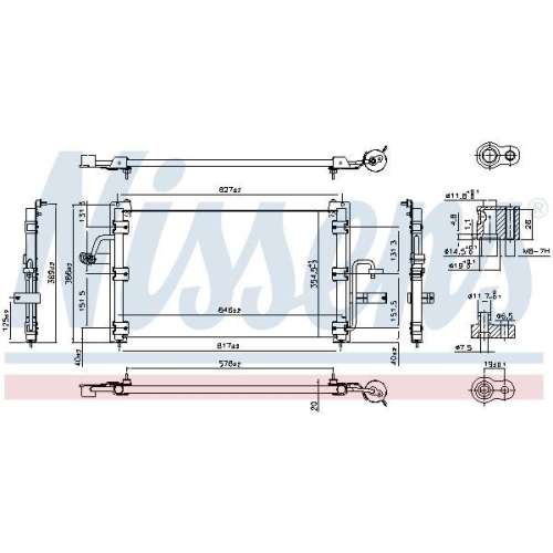 NISSENS Kondensator, Klimaanlage 94414