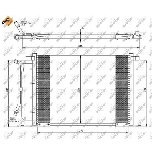 NRF Kondensator, Klimaanlage EASY FIT 35250