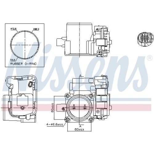 NISSENS Drosselklappenstutzen ** FIRST FIT ** 955054