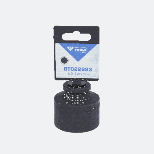 1/2 Zoll Kraft-Stecknuss Zw&ouml;lfkant 36 mm, kurz BRILLIANT TOOLS BT022683