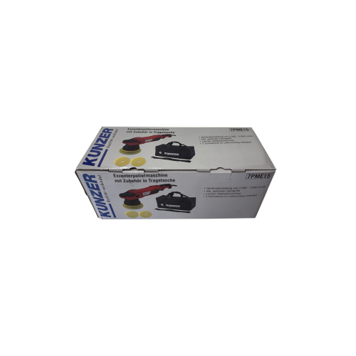 Kunzer Exzenterpoliermaschine mit Klettteller Ø 125 mm mit Zubehör 7PME15