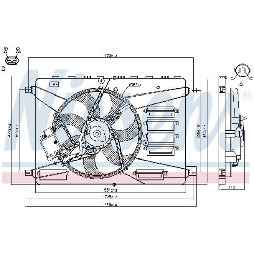 NISSENS L&uuml;fter, Motork&uuml;hlung 85640
