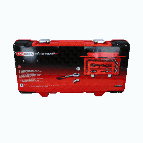 1/2 Zoll CHROMEplus Steckschl&uuml;ssel-Satz, 24-tlg KS TOOLS 958.0624