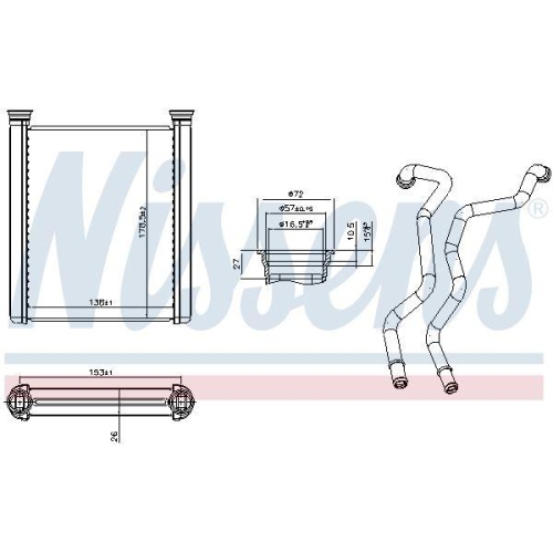 NISSENS W&auml;rmetauscher, Innenraumheizung 707421