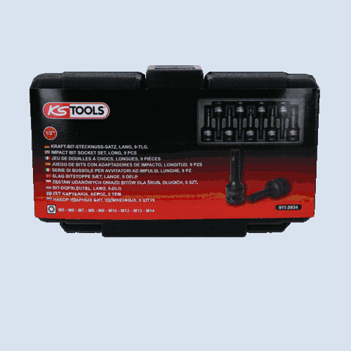 1/2 Zoll Kraft-Bit-Stecknuss-Satz f&uuml;r RIBE-Schrauben, 9-tlg KS TOOLS 911.0934