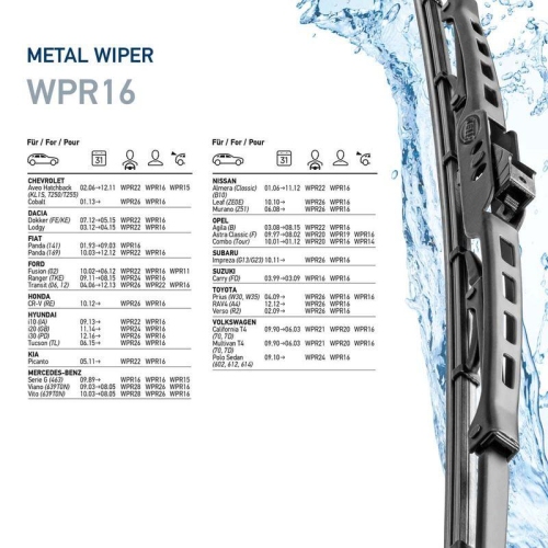 HELLA Wischblatt Metal 9XW 190 253-161