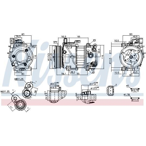 NISSENS Kompressor, Klimaanlage ** FIRST FIT ** 891097