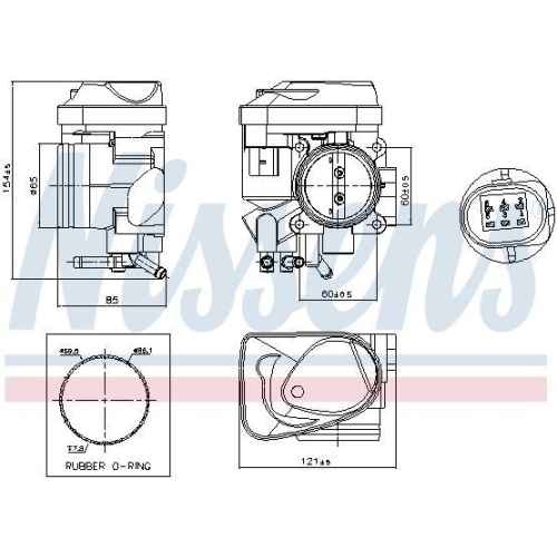 NISSENS Drosselklappenstutzen ** FIRST FIT ** 955061