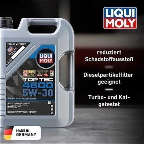 Liqui Moly Motoröl Top Tec 4600, 5W-30 5-Liter 3756 + Ölfilter Mann Set Satz Kit
