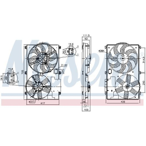 NISSENS L&uuml;fter, Motork&uuml;hlung 850092