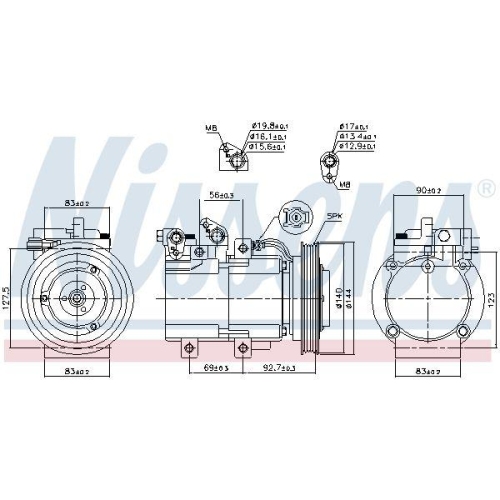 NISSENS Kompressor, Klimaanlage ** FIRST FIT ** 890182